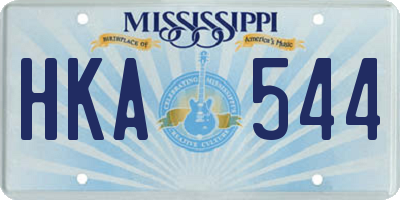 MS license plate HKA544