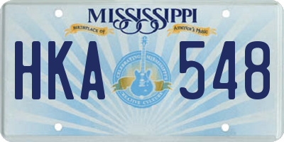 MS license plate HKA548