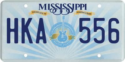 MS license plate HKA556