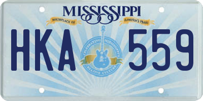 MS license plate HKA559