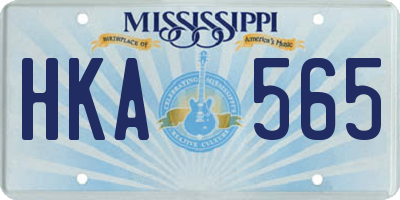MS license plate HKA565