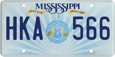 MS license plate HKA566
