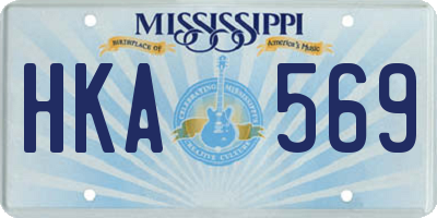 MS license plate HKA569