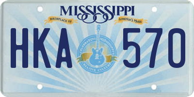 MS license plate HKA570