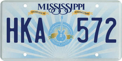 MS license plate HKA572
