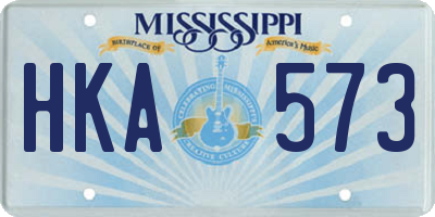MS license plate HKA573