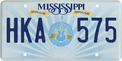 MS license plate HKA575