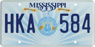 MS license plate HKA584