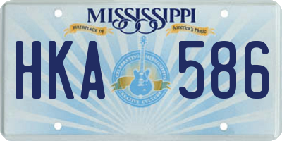 MS license plate HKA586