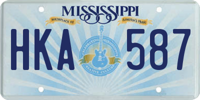 MS license plate HKA587