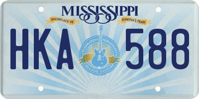 MS license plate HKA588