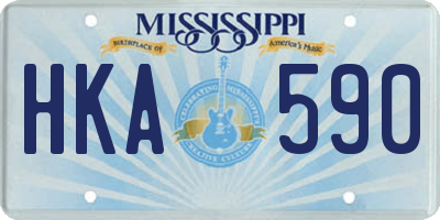 MS license plate HKA590