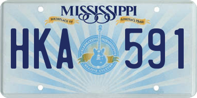 MS license plate HKA591