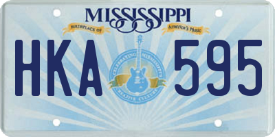 MS license plate HKA595