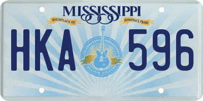 MS license plate HKA596