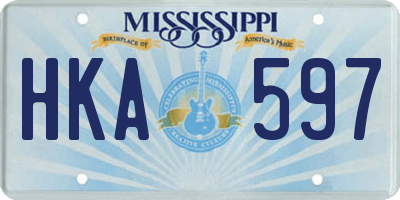 MS license plate HKA597