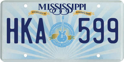 MS license plate HKA599