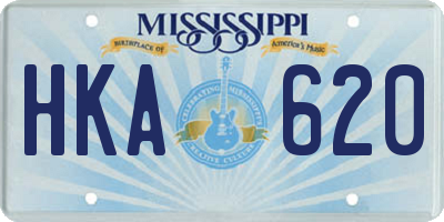 MS license plate HKA620