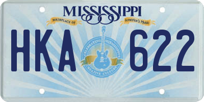 MS license plate HKA622