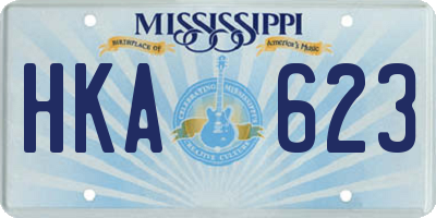 MS license plate HKA623