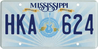 MS license plate HKA624