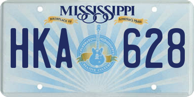 MS license plate HKA628