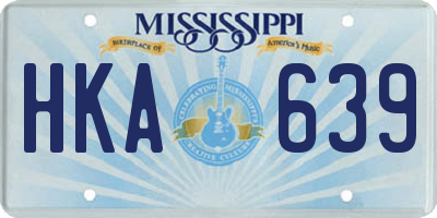 MS license plate HKA639