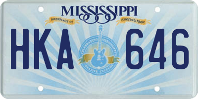 MS license plate HKA646