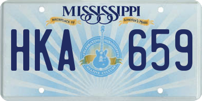MS license plate HKA659