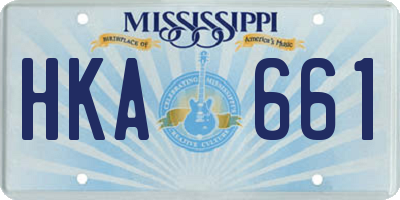 MS license plate HKA661