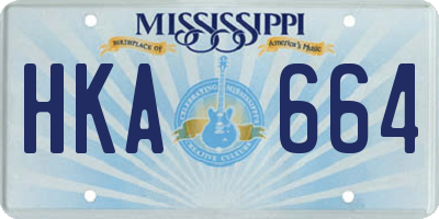 MS license plate HKA664