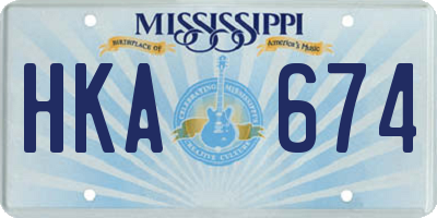 MS license plate HKA674