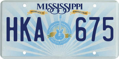 MS license plate HKA675