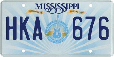MS license plate HKA676