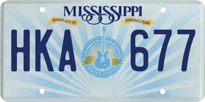 MS license plate HKA677