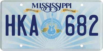MS license plate HKA682