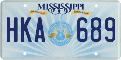 MS license plate HKA689