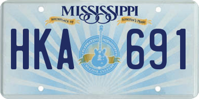 MS license plate HKA691