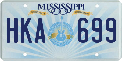 MS license plate HKA699
