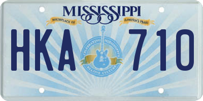 MS license plate HKA710