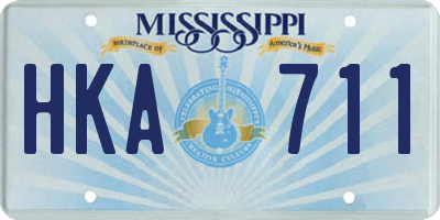 MS license plate HKA711
