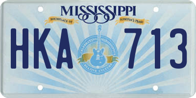 MS license plate HKA713
