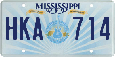 MS license plate HKA714
