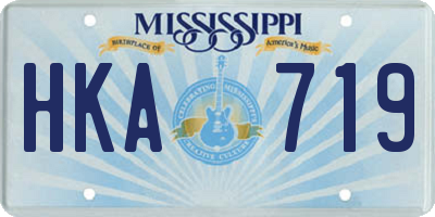 MS license plate HKA719