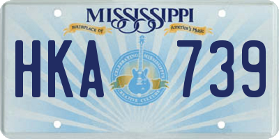 MS license plate HKA739