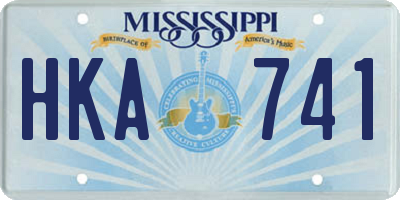 MS license plate HKA741