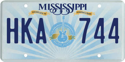 MS license plate HKA744