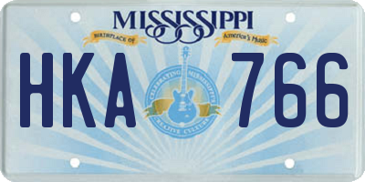 MS license plate HKA766