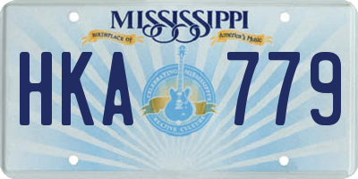 MS license plate HKA779