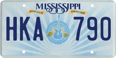 MS license plate HKA790